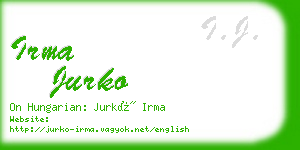 irma jurko business card